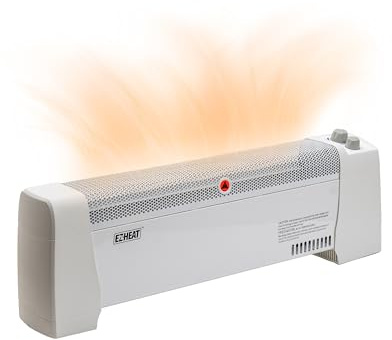EZ-HEAT 1,500 Watt Baseboard Space Heater with Adjustable Thermostat, Dent-Proof End Panels, Overheat Protection, Tip-Over Switch, & Stay-Cool Body, CZ600