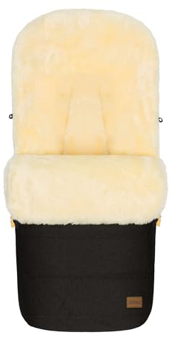 Fillikid Lammfellfußsack Bernina für Kinderwagen, Buggy | Winterfußsack wind- & wasserabweisend | Warmer Fußsack Oberteil abnehmbar, echtes Lammfell herausnehmbar | Baby Fußsack ab 0 Monate