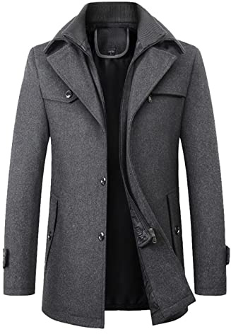 2024 Chaqueta de hombre Blazer de moda para exteriores Abrigo de moda para hombre de otoño e invierno informal Chaqueta de color liso de lana sin necesidad de planchado Blazer de negocios con solapa