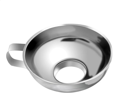 Eventerde Entonnoir à confiture – Entonnoir à ouverture en acier inoxydable avec poignée, entonnoir de remplissage en métal, aide au remplissage pour épices, liquides, haricots, confitures