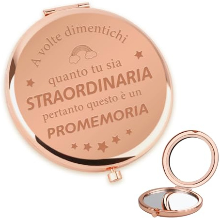 Regalo Amica,Idee Regalo Laurea Donna Amicizia,Regalo Festa Della Mamma,Regalo Natale Maestre fine Anno,Regalo di Compleanno Specchio Compatto,Regali Collega Donna,Regalo Migliore Amica Speciale