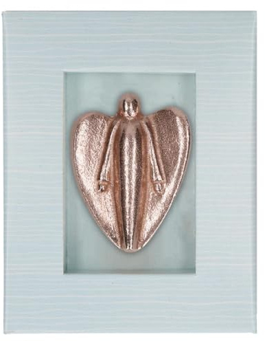 Butzon & Bercker Schutzengel aus Bronze - 4 cm Handgefertigte Engelsfigur | Glücksbringer Talisman für Taufe, Kommunion & Firmung - Roségoldene Optik, mit Geschenkbox aus der Bronzegießerei