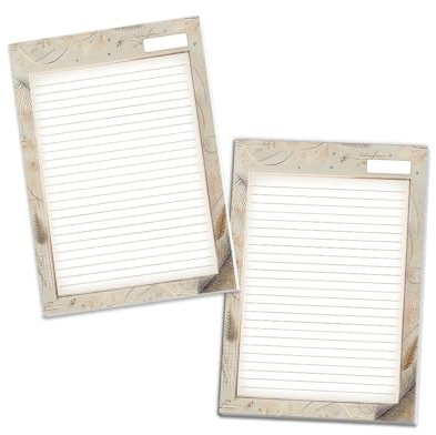 2x Briefpapier A4 graue Federn mit goldener Eleganz – Edles Briefpapier-Set für Erwachsene – 2 Briefblöcke à 25 Blatt – Elegant, Stilvoll, Geschenkidee für Briefe & Notizen