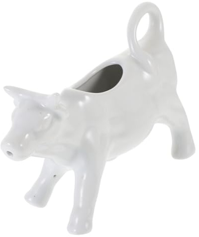 Caraffa in ceramica a forma di animale, multiuso, per salse e panna, leggera in ceramica bianca per feste ed eventi