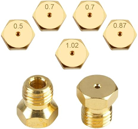 LOT 5 GICLEUR BUSES UNIVERSELLES CONVERSION BOUTEILLE BOMBONNE GPL GAZ BUTANE | Ø6MB | 0.5 0.7 0.7 0.87 1.02 | BRULEUR CUISINIÈRE PLAQUE DE CUISSON (KIT 2)