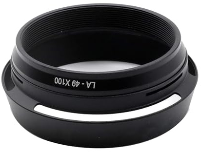 Pare-soleil en métal pour appareils photo X100V X100F X100S X100T X70 Comprend des anneaux adaptateurs de filtre de 49 mm