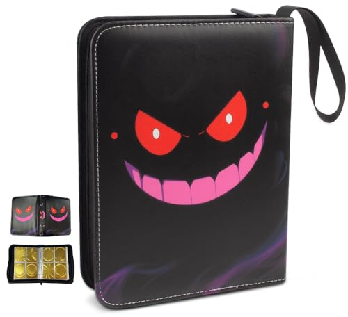 XPJBKC Trading Card Binder, Card Collection Folder 400 Pockets, 4 Pocket Card Binder for Kids, PU Leather Trading Card Album for Cards Collect, Waterproof Trading Card Folder for Fans (G)