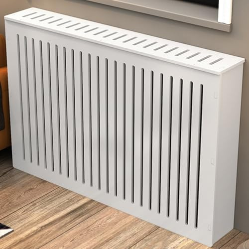 Weiße Heizkörperverkleidung mit Lagerregal, Wärmeeffizient, Staubdicht und Rauchfrei, Heizungsabdeckung für Wohnzimmer, Schlafzimmer, einfache Montage(70x70x20cm/28x28x8in)