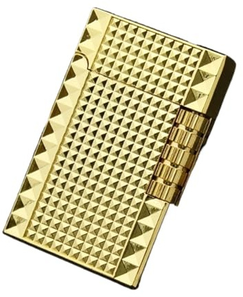 EWDHJK Accendino in Metallo con Fiamma, accensione Laterale Gonfiabile, Accendino in Ottone con Fiamma Morbida e Parte Superiore Ribaltabile, Adatto for Accendere Candele(Senza butano)(Gold)