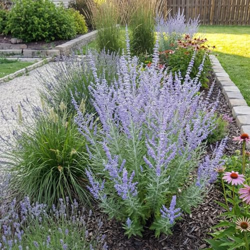 Bloomique - 3er - Set - Perovskia Blue Spire - Russischer Salbei - Winterhart - Mehrjährig - Duftend - Höhe 10-20 cm - 9 - cm - Topf