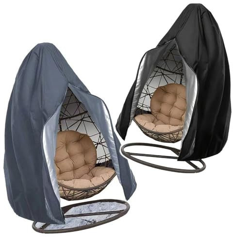 KGPGNYMYHA Hängesessel Abdeckung 190×115cm 232×203cm Hängesessel Schutzhülle Wasserdicht Abdeckhaube Mit Reißverschluss Für Hängestuhl(Black,91x80in/230x200cm)