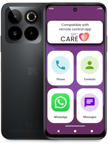 SPC Zeus 2 Elite - Smartphone para Mayores, módo fácil, Display 6,7, Negro