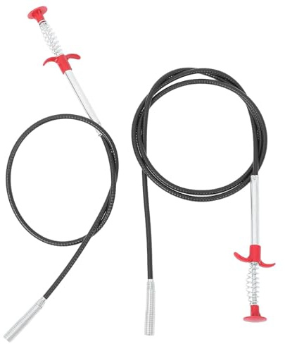 Warmhm 2 Piezas de Destapador de Tuberías de Acero Inoxidable Diseño Elástico de Cuatro Garras para Cocina y Baño, Herramienta Flexible para Eliminar Obstrucciones