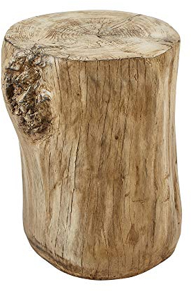 Ball & Cast Artificial Tree Sgabello in cemento Tavolino da appoggio, tavolino in finto legno per interni, giardino esterno, naturale