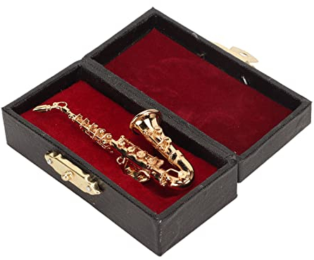 FOLOSAFENAR Brosche , Miniatur Mode Saxophon Form , Musikinstrument , Brosche , lebendiges , Elegantes Metall zum Geburtstag