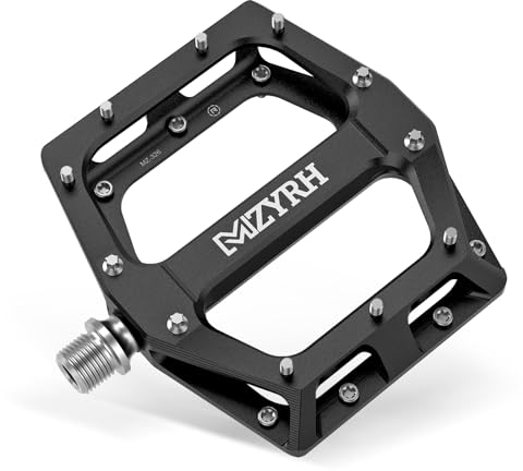MZYRH Fahrradpedale 9/16 Zoll CNC Aluminium MTB Pedale Leichtgewichts, Antirutsch Fahrradpedale für Mountainbike,Stadtrad,Rennrad (Schwarz)