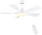Newday Ventilatore da Soffitto con Luce e Telecomando Bianco, 106cm Ventilatore da Soffitto con Lampada Dimmerabile, Pale da Soffitto Silenzioso con Motore DC 3 Timer 6 Velocità Funzione di Memoria