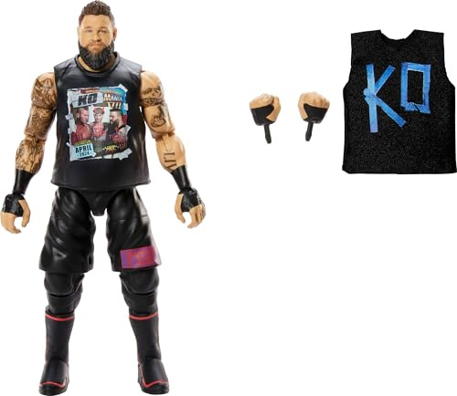 Mattel WWE Elite actionfigur och tillbehör, serie #116, ca 15 cm stor samlarfigur Kevin Owens med 25 rörelsepunkter och utbytbara händer, JCJ07, [Flerfärgad]