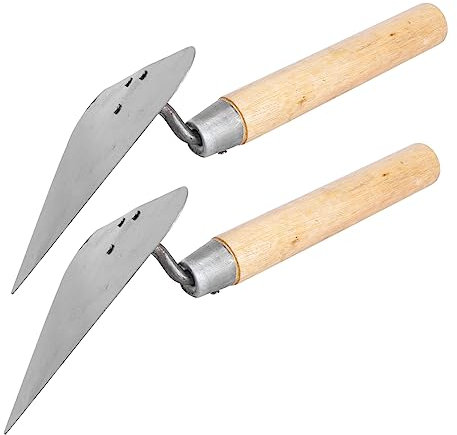 HOMSFOU 2piezas Paleta De Hormigón Triangular Unidades Herramienta De Nivelación Espátula Inoxidable Mango De Madera Profesional