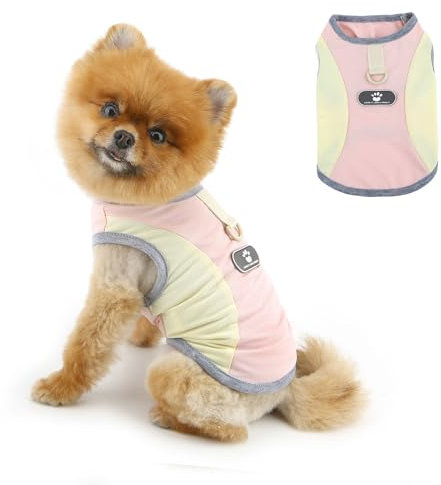 PAIDEFUL Kühlendes Sommer-Hundeshirt für kleine Hunde, atmungsaktives Netz-T-Shirt, UV-Sonnenschutz, Welpenweste, weich, leicht, Hunde-Tanktop, modisch, Chihuahua-T-Shirt, Katzenbekleidung, D-Ring