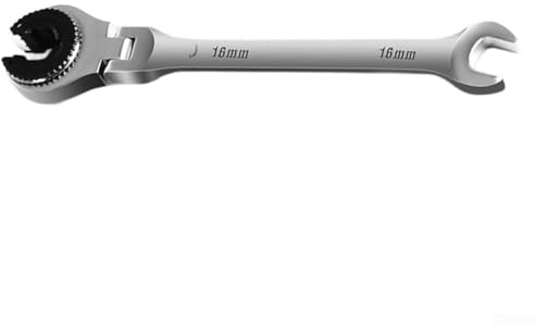 Chiave a cricchetto con testa flessibile, 8-27 mm, in acciaio al cromo vanadio metrico con estremità aperta, per riparazioni automobilistiche, manutenzione domestica (16 mm)