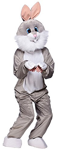 Wicked Costumes Adult Deluxe Easter Bunny Rabbit Mascot Costume – Plush Full Body Fancy Dress Outfit for Easter Events, Parties & Mascot Wear – One Size