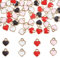 PandaHall Elite 80 stücke 4 Farbe Herzanhänger Anhänger Vergoldet Emaille Herz Perlen Baumeln Charme für Valentinstag Halskette Armband Ohrringe DIY Schmuck Machen