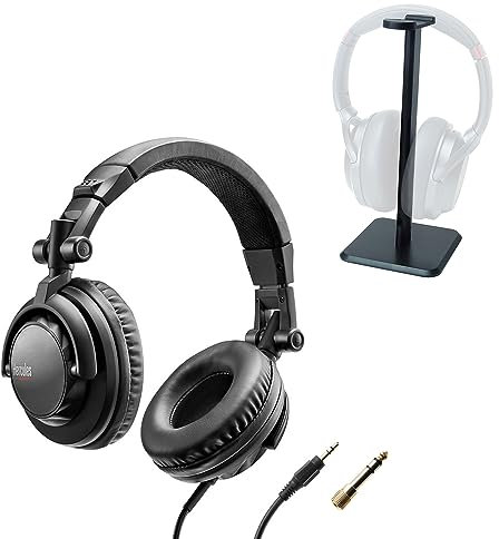 Hercules HDP DJ45 - Auriculares cerrados para DJ (incluye trípode keepdrum)