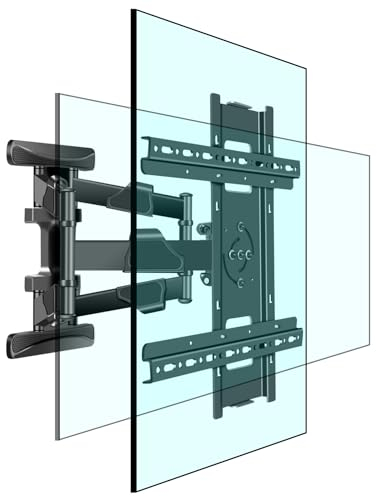 HILLPORT Rotazione 90° Supporto TV da Parete Girevole/Estendibile per 37-70 Pollici, Carico 37.5kg VESA 400x400mm, Compatibile TV Verticali DY3770