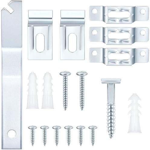 Yaocom 30 Set Frame Lock Security Hanging Kits T-Screw Security Artwork Picture Hangers with T-Head Screws and 1 Hanging Clamp Wrenches for Museums Art Galleries Hotels, Supports up to 15 Pounds