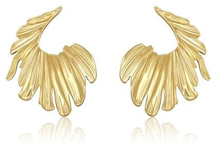 GILIEYER Blumen Ohrringe, Damen Große Gold Blumenohrringe Metall Blumenstecker Statement Ohrringe Schmuck für Damen (Stil 10, Gold)