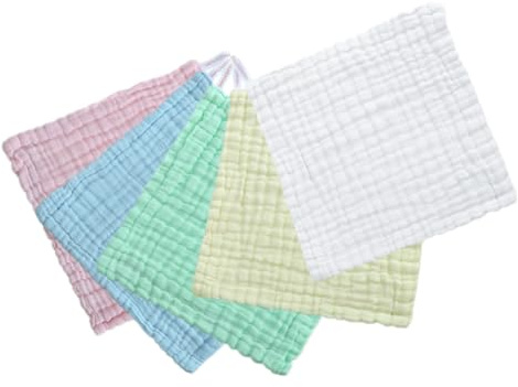 Toyvian 5 Piezas Toallitas De Muselina Para Toallitas De Algodón Absorbentes Para Lavar La Cara Un Conjunto Para Uso Diario De Cuidado Infantil
