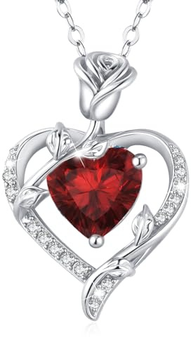 Real 925 Sterling Silver Necklaces for Women Rose Flower Pendant Jewelery