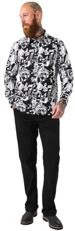 Joe Browns Men's Musical Note Print Shirt, Black, XXL