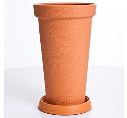 Unbekannt Pflanztopf Blumentopf Pflanzkübel Blumenkübel Tower Design Größen & Farben (30+Untersetzer, Terrakotta)