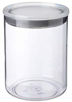 Tatay Bote de Cocina, 1.5L de Capacidad, Hermético, Libre de BPA, Apto Lavavajillas, Transparente - Gris. Medidas 12.5 x 12.5 x 17 cm
