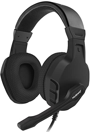 NUBWO U3 3.5mm Gaming Headset for PC, PS4, PS5, Laptop, Xbox 1, Mac, iPad, NS Games, Computer Game Gamer Over Ear Flexible Microphone Volume Control with Mic - Black