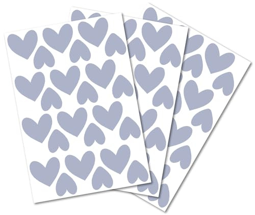 Y014 Herzen Set Wandtattoo Aufkleber Herz Dekor Sticker für Kinderzimmer Babyzimmer (Blau)