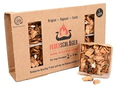 ROXUS© Set di ferramenta per camino, accenditore per barbecue, stufa, braciere, durata circa 20 minuti, in prodotti naturali – cera, legno naturale, made in Germany