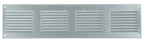 Steinberg14 Griglia di Ventilazione Rettangolare 400x100 mm - Griglie di Aerazione in Metallo Zincato - Serranda di Scarico dell'aria con Zanzariera - Copri Bocchetta Interna a Parete e a Soffitto