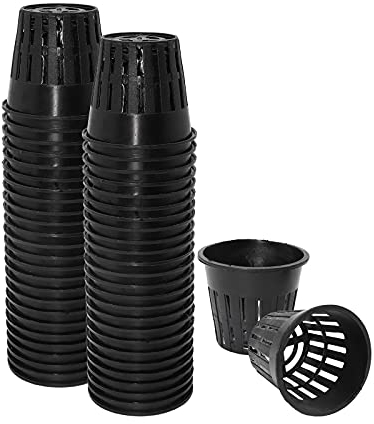ValueHall Netzbecher 50 Stück 2 Zoll Kunststoff Hydrokultur Netztöpfe Wasserkultur Pflanzkorb Netzbecher mit Schlitzen Garden Net Cup Töpfe Eimer Korb für Hydrokultur V7E02