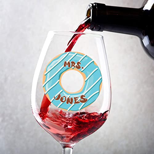Rimego Juego de 2 copas de vino tinto con nombre personalizado, copa de vino tinto de 11 onzas, copas de vino tinto o blanco para bodas o cumpleaños, copas de vino de cristal