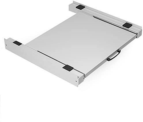 Vonia Kit de Superposition Universel 60x54 cm pour Lave-Linge et Sèche-Linge – Avec Tiroir Coulissant – Étagère Rangement Buanderie – Blanc