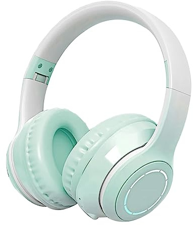 Casque Bluetooth sur L'oreille, Casque Léger Pliable à Puce Bluetooth 5.1 avec Grande unité Dynamique de 40 Mm pour Bureau à Domicile, Téléphone Portable, PC, etc. (Vert)