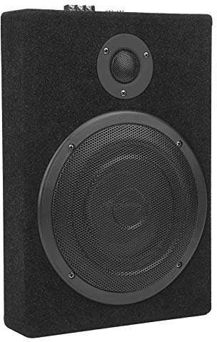 8in Under- Subwoofer Power Car Amplifier with Built-in Amp, High Performance Bass Speaker, Aluminium Alloy Body, Easy Installation, 180W, Black