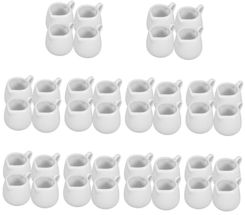 MAGICLULU 40pcs Ceramic Sauce Pitcher Small Creamer Cup Handle Syrup Server for Kitchen Use
