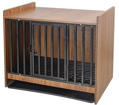 Haustierkäfig für mittelgroße Hunde Holz Indoor Hundekäfig Schrank Eckige Hundehütte Hundebox Hundehaus für Drinnen mit Abnehmbares Tablett für Mittelgroße Kleine Hunde bis zu 45 kg.
