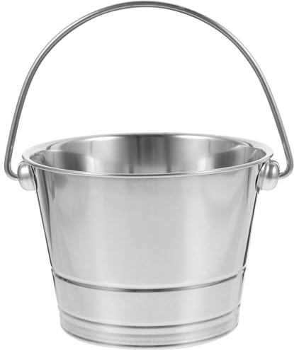 UTHCLO 1pc Stainless Steel Ice Bucket Portable Handle for Wine Beer Beverage Cooler for Parties Outdoor Use
