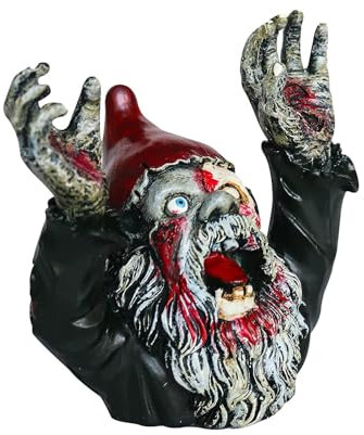 Statue de zombie en résine, statue de nain de jardin de film d'horreur, statue de jardin pour extérieur, intérieur, patio, cour, pelouse