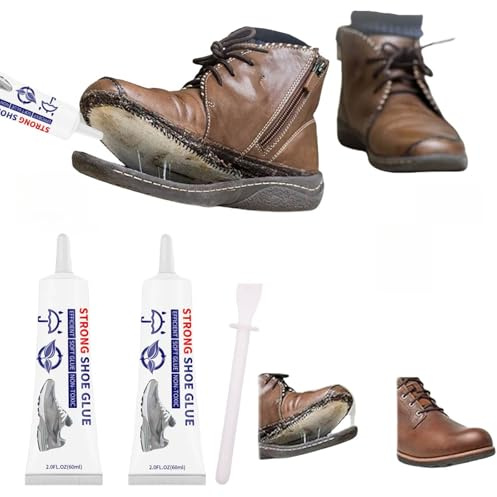 BAOSROY Schuhkleber Extra Stark Wasserfest, 2pcs Transparent Schuhsohlenkleber, Schuhkleber Sohlenkleber